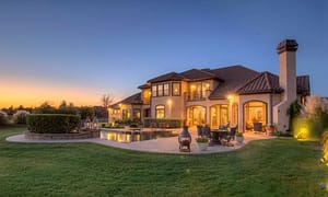generic home at dusk
